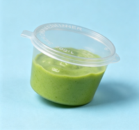 Gobelet à condiments jetable transparent en PP de 25 ml à 200 ml avec couvercle, petit récipient à sauce, boîte d'emballage à emporter, directement de l'usine