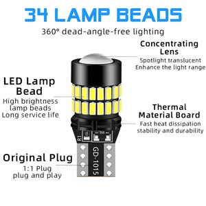 Bombillas LED Canbus T10 194 de 12V con Lente Proyector, Alto Lumen, para Matrícula de Auto, Luz de Lectura, Señalización de Estacionamiento, <span class=keywords><strong>6</strong></span> Colores Disponibles - Product Image 5