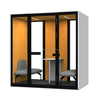 Cabine de réunion acoustique insonorisée Comine pour quatre personnes, idéale pour les bureaux, les hôtels et les entrepôts