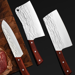Cuchillo de cocina forjado, acero inoxidable con acabado espejo, cuchillo de cocina afilado, no requiere afilado, adecuado para vendedores ambulantes. - Product Image 1