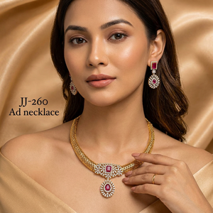 Luxury Brass Gold Plated American Diamond Choker <b>Necklace</b> Set Elegant CZ <b>Ruby</b> Pendant Jewelry Set With Matching Earrings - Product Image 3