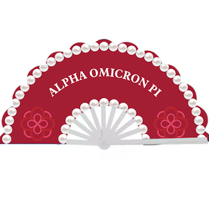 Alpha omicron Pi <span class=keywords><strong>sorority</strong></span> 33cm gấp Polyester người hâm mộ lớn clacking gấp người hâm mộ nữ sinh Clack cầm tay Fan - Product Image 1
