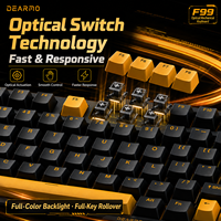 Clavier mécanique filaire F99 pour le jeu, disposition 97 touches, éclairage RGB interchangeable à chaud, touches PBT, ergonomique, bureau, jeu, USB pour PC, joueurs