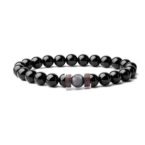 Pulsera de cuentas de semillas de piedra Natural de piedra de lava volcánica y madera, joyería de moda para hombres y mujeres, gran oferta de América del Sur