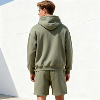 Ensemble de survêtement unisexe Doger personnalisé, 300 g/m², poids lourd, écologique, coupe-vent, automne, 2 pièces, short de jogging, sweat-shirt à capuche