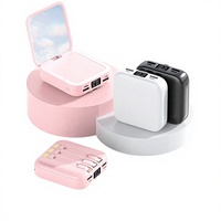 Mini batterie externe portable 10000 mAh, charge rapide, écran LED, miroir, USB Type-C, chargeur de secours compact