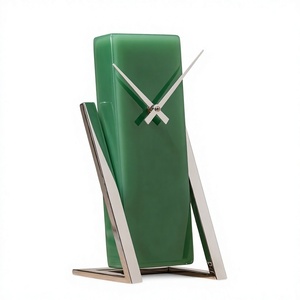 Modern Green Rectangle <b>Desk</b> Clock Analog Quartz Battery Operated Plastic Table Clock for <b>Office</b> Home Decor - Product Image 2