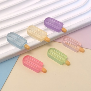 10*25mm Resina de helado en forma de paleta con parte trasera plana para manualidades de scrapbooking, decoración de fundas de teléfono y accesorios DIY, 100 unidades - Product Image 4