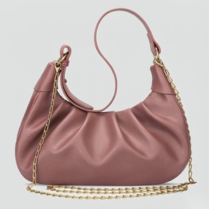 Nuevo Diseño de Moda, Bolso de Hombro de PU, Bolso de Mano en Forma de Media Luna, Bolso Tipo Hobo con Cadena Dorada Desmontable, Bolso Cruzado para Mujer con Estampado de Leopardo - Product Image 1