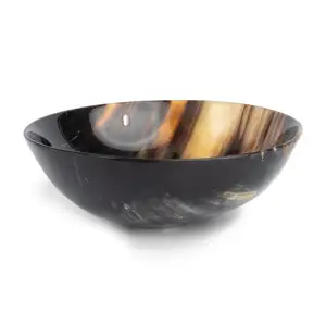 100% Natural Round Shape Horn Bowl Kitchen and Table Top Bowl at Available hand by hs husnain crafts