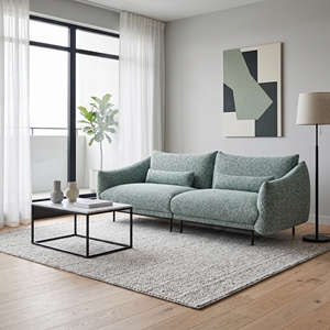 Sofá Moderno <span class=keywords><strong>para</strong></span> Sala de Estar con Tapicería de Cuero y Tela, con Relleno de Esponja - Product Image 2