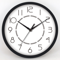 Horloges murales décoratives en plastique de style simple, design moderne, horloge murale à quartz en plastique pour la décoration de la maison