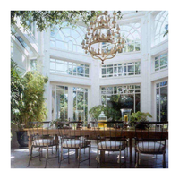 Villa de style européen Cabane de soleil en verre entièrement rétractable pour l'extérieur élégant Maisons en aluminium Véranda sur pied de tous les côtés