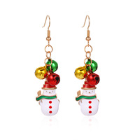 Nouvelles Boucles d'oreilles créatives et tendance en alliage plaqué or, motif arbre de Noël et herbe, style goutte d'huile, transfrontalières Europe-Amérique