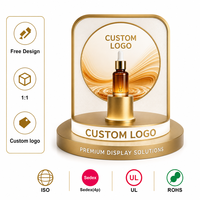 Présentoir de Comptoir Personnalisé en Or pour Bouteille de Parfum Unique – Idéal pour lancement de Marques de Parfums et la Vente au Détail