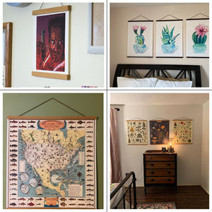 Khung treo tranh nam châm bằng gỗ óc chó, gỗ <span class=keywords><strong>s</strong></span>ồi, gỗ tếch mẫu miễn phí để trang trí tường - Product Image 6