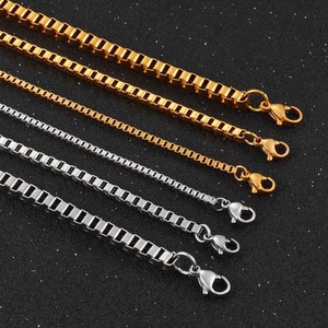 Stainless Steel <b>Box</b> <b>Necklace</b> Classic Style High Quality Waterproof Fashion Chain Men and Women <b>Jewelry</b> - Product Image 4