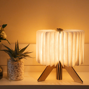 Großhandel moderne nordische europäische Design Holztisch lampe 5W LED Reading Square Shade 5V Power Logo umwelt freundliche einfache Geschenk - Product Image 6