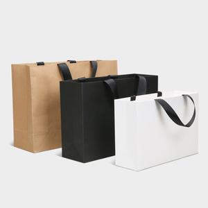 Bolsas de Papel Kraft para Publicidad Empresarial, Impresión de Logotipo Personalizada, Bolsas de Papel para Ropa, Compras y Regalos, Venta al Por Mayor de Fábrica - Product Image 1