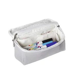 Amazing Soft Fabric Pencil Case Big Capacity Pencil Pouch With Divider