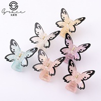 Pince à cheveux en forme de papillon faite à la main avec logo personnalisé pour femmes, pince requin pour chignons arrière, accessoire capillaire pour filles
