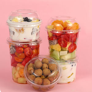 Gobelet en plastique jetable imprimé en usine personnalisable pour la coupe de fruits Salade de <span class=keywords><strong>yaourt</strong></span> Gâteau aux fruits Style <span class=keywords><strong>simple</strong></span> pour la fête à emporter - Product Image 2