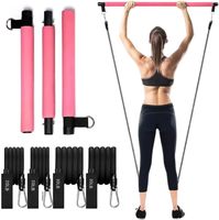 Logo personnalisé direct d'usine Kit de barre de Pilates portable à 3 sections multi-usages Barre d'entraînement de traction 30 LB-160 LB