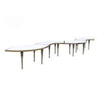 Table de banquet rectangulaire en forme de S