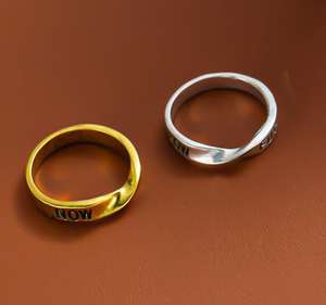 Bandas torcidas de acero inoxidable inspiradoras clásicas Keep <span class=keywords><strong>Going</strong></span> Ring Mujeres Hombres Niños Forma ovalada Declaración Piezas de joyería Fiestas - Product Image 3
