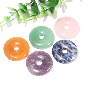 Colgantes de Piedra de Cuarzo Natural de 30 mm al por Mayor, Cristales Curativos, Gemas en Forma de Donut para la Fabricación de Joyas - Product Image 3