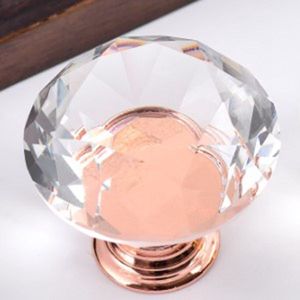 GQK Dresser Drawer Kitchen <strong>Cabinet</strong> Door Crystal Clear Glass <strong>Diamond</strong> Handle - Product Image 6