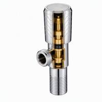 Katup Sudut Berlapis Krom Bukaan Cepat 1/2" Badan Kuningan Tembaga Katup Air Manual Buatan Fujian
