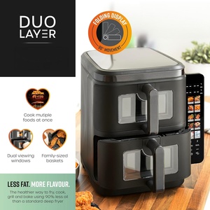 Electric Two Pots 10 Functions Stainless Steel <b>Stack</b> Air Fryer with Baking & Roast Functions for Home Hotel Use 1 Year Warranty - Product Image 2