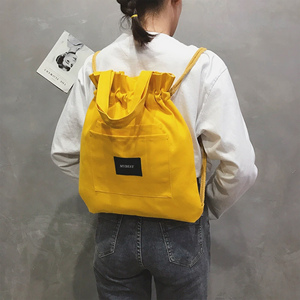 Nuova scuola di viaggio creativa con Logo personalizzato stringa di cotone tela con coulisse borse zaino con coulisse borsa zaino con tasca - Product Image 3