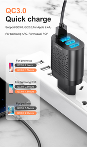 Đầy Đủ Tương Thích Power Adapter 18W Nhanh Chóng Sạc Cắm QC 3.0 Nhanh Chóng Sạc Sạc Sạc 4 Cổng USB Khối Cube Đối Với Samsung - Product Image 4