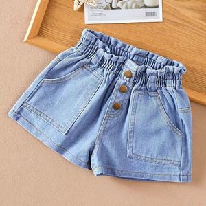 Nuevos shorts de mezclilla LURI 2025 para niñas, casuales, lisos, modernos, ecológicos, para exteriores, tallas medias y grandes para niños y bebés, venta al por mayor, en stock. - Product Image 5