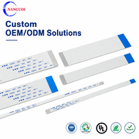 Maßgefertigtes AWM 20706 FFC Flexibles Flachkabel 2-50 Pin mit Blauem Verstärkungsband für Interne Datenverbindung