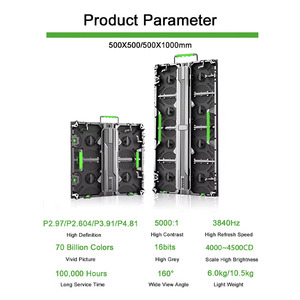 Precio de fábrica Alquiler al aire libre Gabinete de pantalla LED P3.91 P4.81 Panel de pantalla de escenario LED 3840Hz Módulos de pared de video LED - Product Image 2