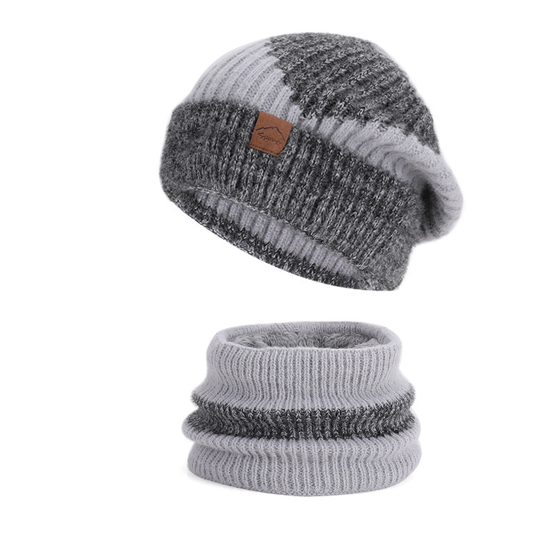 Customize logo Stripe Ermine Knit Balaclava