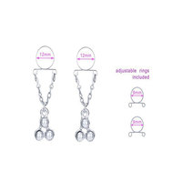 Anneau de téton factice non-percé en acier inoxydable, bijou corporel