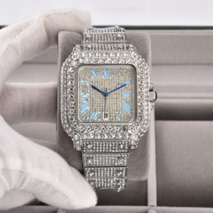 Reloj de Cuarzo con Diamantes Brillantes, Diseño Pavé, Estilo Hip-Hop, de Lujo, Entrega Rápida, Gran Venta - Product Image 4