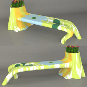 UHPC Flowerpot <b>Stool</b> With Planter Custom Unique Public Seating Commercial Landscape Furnishings for Hospital Exteriors - Product Image 2
