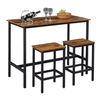 Table de bar de comptoir moderne de luxe, chaise longue et étroite en bois et en fer, meubles pour salle à manger, cuisine, bar à domicile, hôtel, disponible à la vente