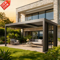 Pergola électrique de luxe en aluminium, pavillon, gazebo, auvent, toit à lames orientables, nature, imperméable, coupe-vent, villa, jardin
