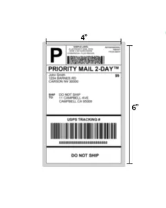 Etiquetas de impressão de etiquetas autoadesivas OEM 4x6 para transferência de papel térmico direto, etiquetas dobradas em leque, etiqueta de envio em branco