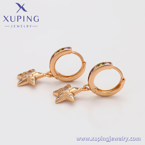 XUPING Pendientes de Estrella de Cristal Chapados en Oro de 18K con Piedras de Colores, Joyería de Moda Hipoalergénica al por Mayor - Product Image 4
