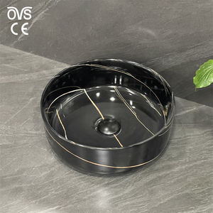Ovs Bonne Vente Lavabo en Porcelaine Salle de Bain Céramique Au-Dessus du Comptoir Art Lavabo en Marbre Lavabo de Salle de Bain Sans Trou de Robinet - Product Image 4