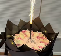 Buket bunga pembungkus kain bahan kertas pembungkus bunga unik mesh dengan lampu LED