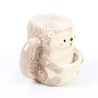Tasse en céramique personnalisée avec motif de hérisson animal mignon, tasse à café et à biscuits