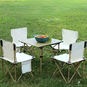 Facile da trasportare all'ingrosso portatile in legno di alluminio all'aperto Picnic campeggio pieghevole tavolo da pesca e sedia <span class=keywords><strong>set</strong></span> - Product Image 4